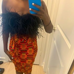 Kente african printed versatile dress skirt combo body con midi length